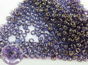 Бісер 5г TOHO Round 11/0 Gold-Lustered Lt Tanzanite TR-11-325