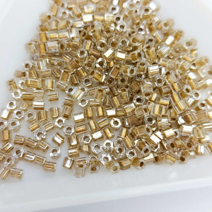 Бісер 5г TOHO - Hexagon 11/0 Gold-Lined Crystal