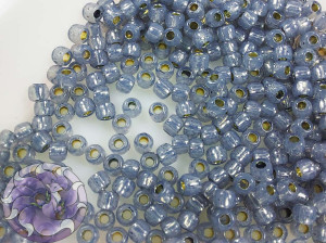 Бісер 5г TOHO Round 11/0 PermaFinish - Silver-Lined Milky Montana Blue TR-11-PF2102