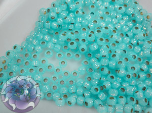 Бісер 5г TOHO Round 11/0 PermaFinish - Silver-Lined Milky Aqua TR-11-PF2117