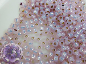 Бісер 5г TOHO Round 11/0 PermaFinish - Silver-Lined Milky Lt Amethyst TR-11-PF2121