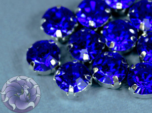 Шатон 8мм колір 115 Sapphire оправа срібло