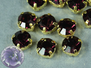 Шатон 6мм колір 119 Amethyst золото оправа