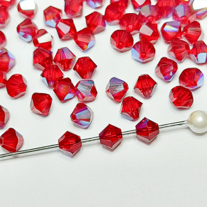 Кришталеві намистини Swarovski 5328, 4мм SIAM AB, 10 шт