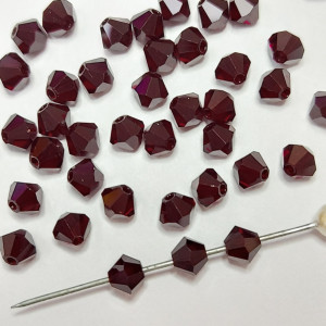 10шт Намистини біконуси 4MM GARNET PRECIOSA MC BEAD RONDELL