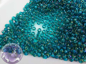 5г Бісер TOHO круглий 15/0 Transparent-Rainbow Teal TR-15-167BD