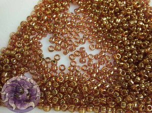 5г Бісер TOHO круглий 15/0 Gold-Lustered Transparent Pink TR-15-421