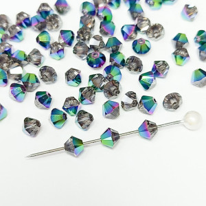 Кришталеві намистини Swarovski 5328, 4мм CRYSTAL SCARABAEUS GREEN, 10 шт