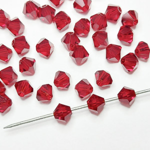10шт Намистини біконуси 4MM SIAM PRECIOSA MC BEAD RONDELL