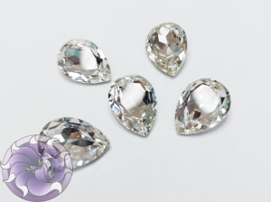 Кристал Крапля 18х13мм скло К9 колір Crystal