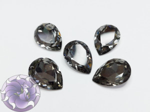 Кристал Крапля 18х13мм скло К9 колір Black Diamond