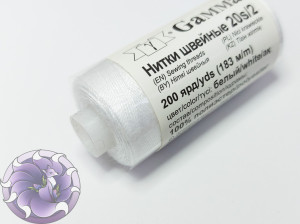 Швейні нитки для джгутів 20s/2 Gamma Micron 200 колір Білий