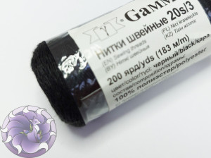 Sewing thread for harnesses 20s/3 Gamma Micron 200 color Black