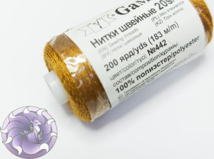 Швейні нитки для джгутів 20s/3 Gamma Micron 200 колір 442