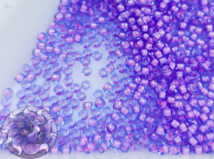 5г Бісер TOHO круглий 15/0 Inside-Color Aqua/Bubble Gum Pink-Lined TR-15-937
