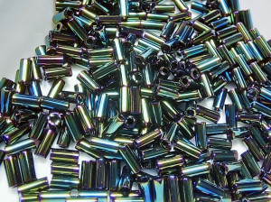 Стеклярус 3мм Miyuki Bugle Bead 5г Колір GREEN IRIS