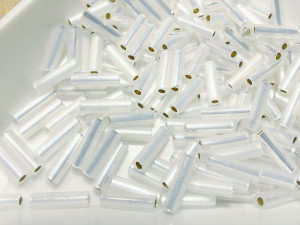 Стеклярус 6мм Miyuki Bugle Bead 5г Колір Gilt Lined Opal