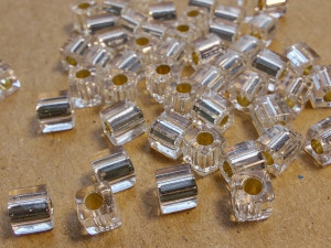 Бісер кубики 4мм 5г Miyuki Square Bead Колір S/L CRYSTAL