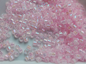 DB0055 Бісер 5 грам Pink Lined Crystal AB 11/0 Miyuki Delica Bead 