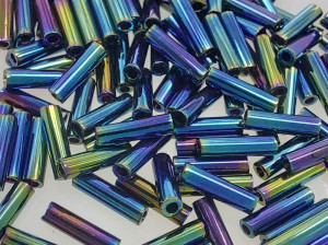 Стеклярус 6мм Miyuki Bugle Bead 5г Колір BLUE VARIEGATED IRIS