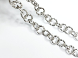 Ланцюг сталь велика кругла з тисненням ланки 11мм, ціна за 10см