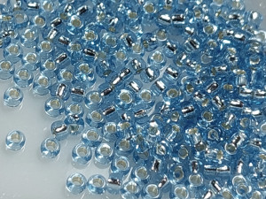 Бісер 5г 11-28 круглий 11/0 Miyuki Колір Silverlined Cornflower Blue