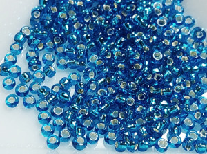 Бісер 5г 11-25 круглий 11/0 Miyuki Колір Silverlined Capri Blue