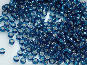 Бісер 5г 11-1425 круглий 11/0 Miyuki Колір Dyed Silverlined Blue Zircon