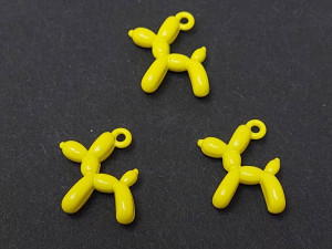 Підвіска для прикрас металева собачка з кульки, розмір 18x14mm, Колір Жовтий