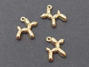 Підвіска для прикрас металева собачка з кульки, розмір 18x14mm, Колір Золотий