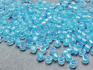 DB0076 Бісер 5 грамм Light Blue Lined Crystal AB 11/0 Miyuki Delica Bead 