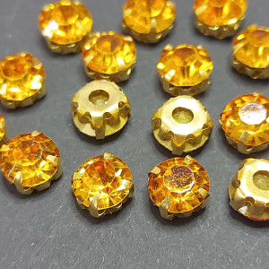 Шатон 8мм Topaz оправа золото