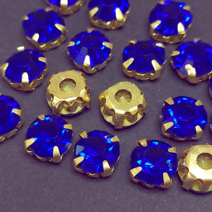 Шатон 8мм Sapphire оправа золото