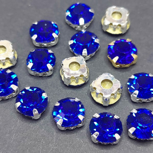 Шатон 8мм Sapphire оправа срібло