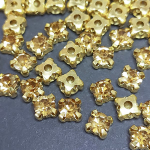 Шатон 6мм Smoked Topaz оправа золото