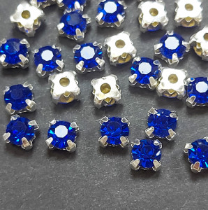 Шатон 5,5мм Sapphire оправа срібло