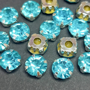 Шатон 8мм Aquamarine оправа срібло