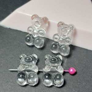 Намистина акриловий мармеладний ведмедик, 17x11mm, колір прозорий