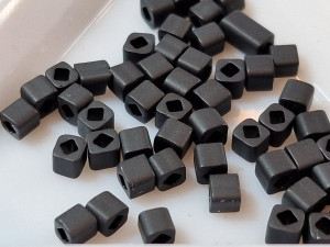 Бісер 5г TOHO Cube 3mm Opaque-Frosted Jet TC-03-49F