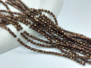 Fire polished 3mm Dark Bronze нитка 50 штук