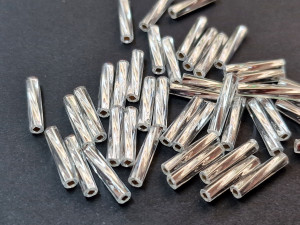 TW2712-1 Бісер 5г Miyuki стеклярус кручений, Розмір 27х12мм, Колір Silverlined Crystal 