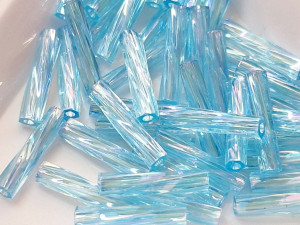 TW2712-260 Бісер 5г Miyuki стеклярус кручений, Розмір 27х12мм, Колір Transparent Aqua AB 