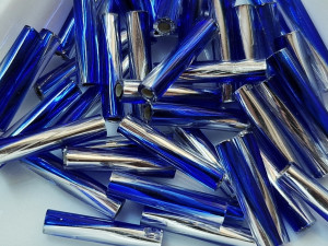 TW2712-3934 Бісер 5г Miyuki стеклярус кручений, Розмір 27х12мм, Колір Clear Silverlined Cobalt 