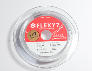 Сталевий ювелірний трос Flexy7 Японія 0,3 мм, Колір перлове срібло, 1 метр