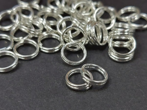 З'єднувальні кільця гальванізація подвійні 14к золото, 10шт, Розмір 7мм, біле срібло