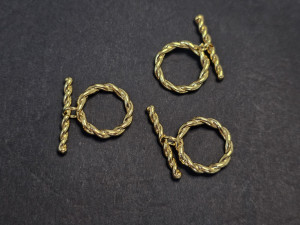 Тогл кручений 15мм х 20мм, гальванізація 14к, колір kc gold