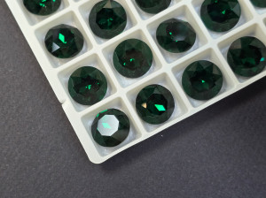 Кристал К9 скло круглий 12мм колір Emerald