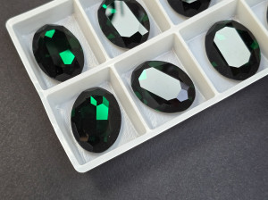 Кристал К9 Овал 18*25мм Колір Dark Emerald