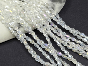 Намистина гранена крапля 3,5*5мм, скло, колір CrystalАБ