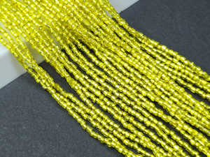 Бісер богемський Preciosa 3 cut 12/0 на нитці Silver lines lime gold